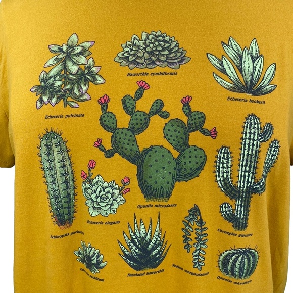 Fifth Sun Mustard Yellow Cactus Print Graphic Tee - Picture 4 of 12